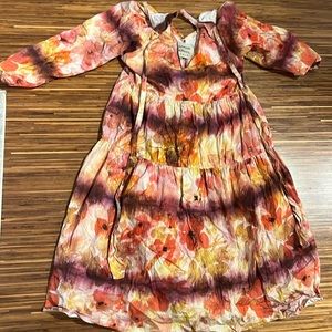 Damson madder tiered cotton maxi dress size medium